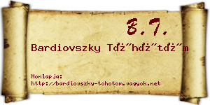 Bardiovszky Töhötöm névjegykártya